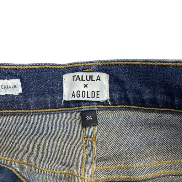 Agolde X Talula Sky High Skinny High Waisted Blue Jeans 24 - Picture 3 of 7